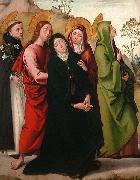Juan de Borgona The Virgin, Saint John the Evangelist, two female saints and Saint Dominic de Guzman. oil on canvas